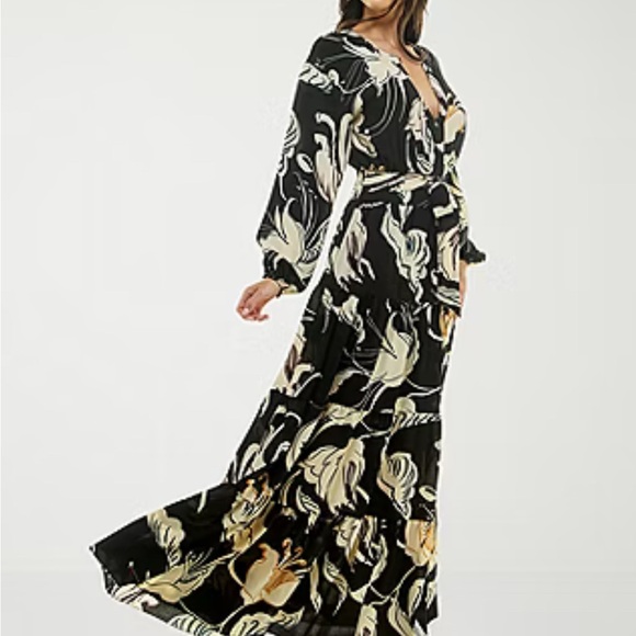 Premier Amour Maxi Floral Dress Size 4 Floral Romantic Flowy Black New $89 - Picture 3 of 7